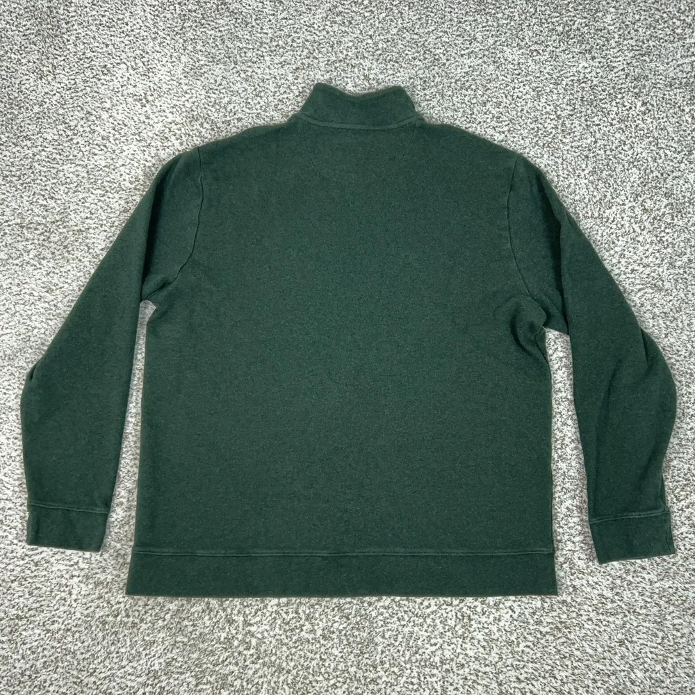 Vineyard Vines Sweater Mens XL Green Quarter Zip‎ Mock Neck Whale Pullover Logo